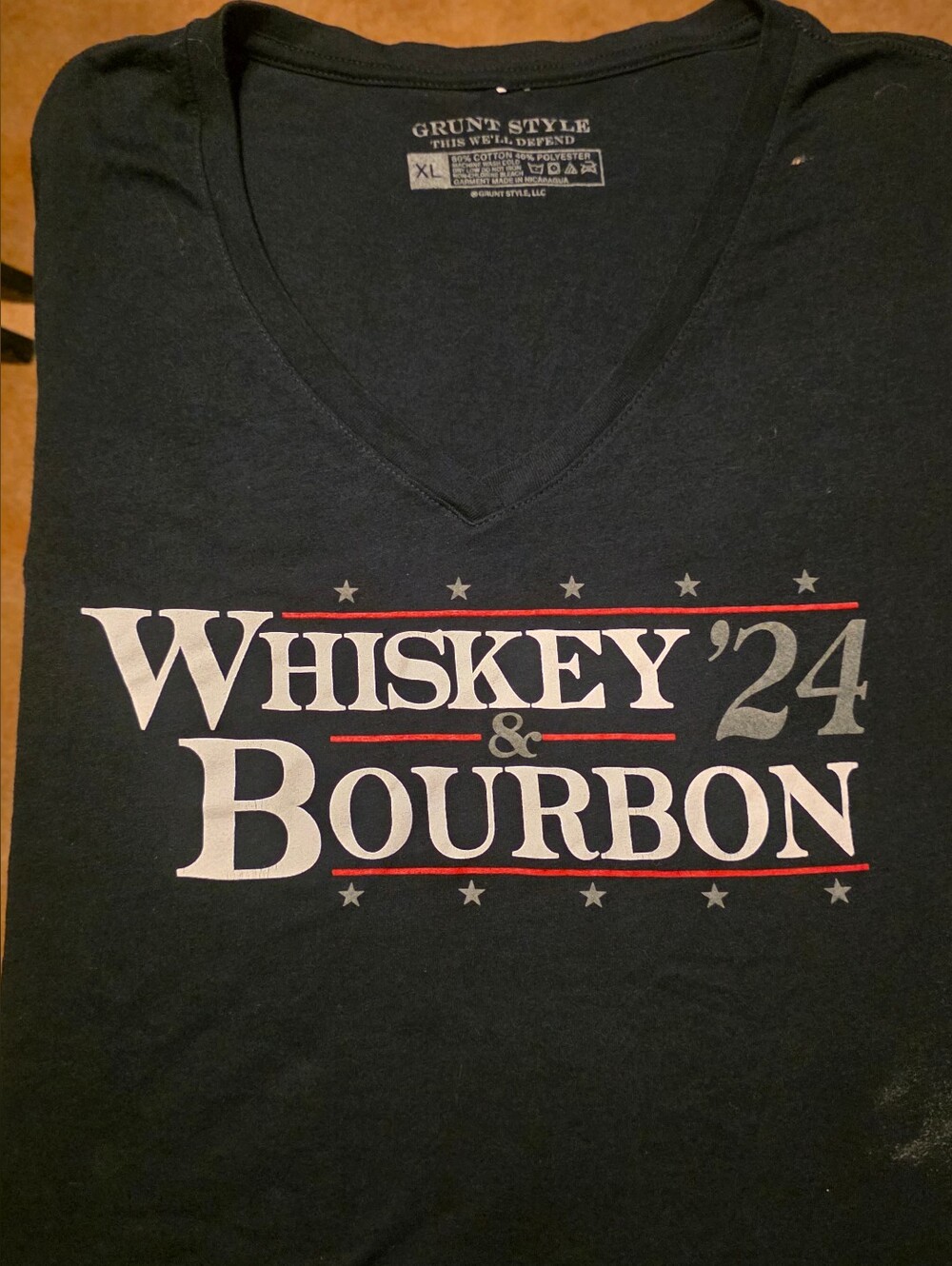 Grunt Style 'Whiskey & Bourbon '24 Funn6 V-Neck Tee - Navy